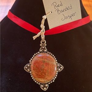 Red Banded Jasper - Silver Pendant